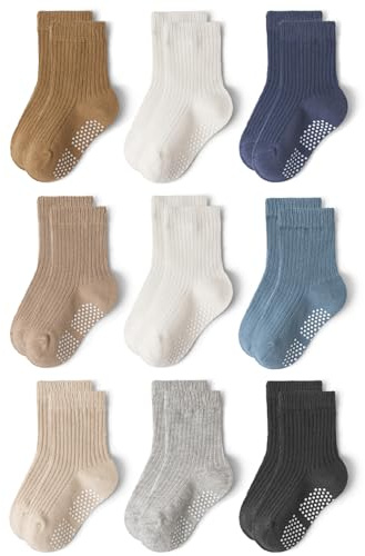 Bearbay 9 Paar Anti-Rutsch-Socken mit Noppen für Kleinkind