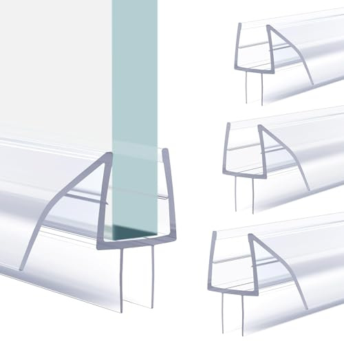 Shower Door Bottom Seal,Glass Door Bottom Seal,PVC Seal for Shower Door Sweep,Shower Door Bottom Seal Strip (Ultra Clear, 2 Pack 36in for 1/2(12mm))