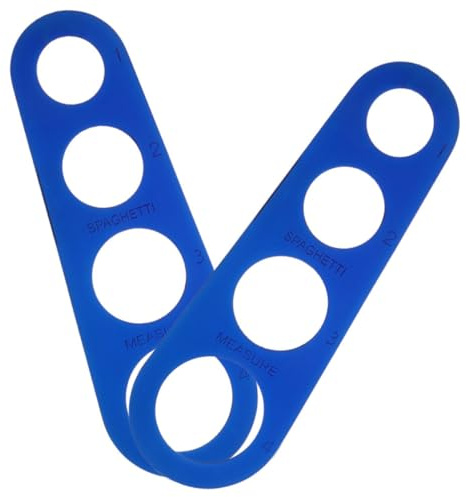 STOBAZA Medida de Espaguetis Ligero Azul 4 Agujeros 2 Piezas Medidor de Espaguetis de Acero Inoxidable para Medir Porciones de Pasta, Cocina