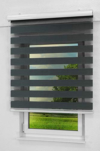 LYSEL - Qualitätsdoppelrollo Schwarzgrau, (B x H) 160cm x 175cm in schwarz/Schwarzgrau