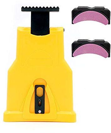 Affilatrice per motosega NUZAMAS, affilatrice per lame per sega a catena, utensile per motosega con 2 pietre affilate e supporti, adatto per barra per motosega a 2 fori da 14, 16, 18, 20 pollici