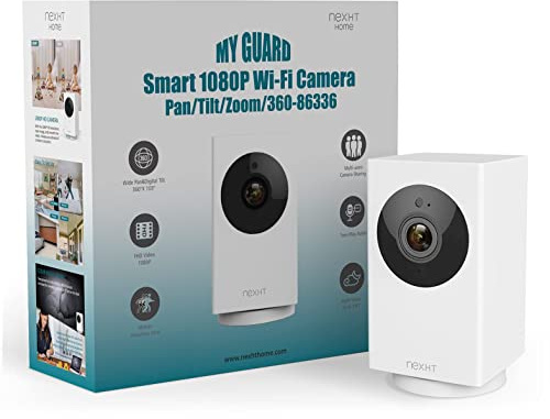 UGOHO.ME 1080P Pan/Tilt/Zoom Indoor Smart Camera Wi-Fi Viewing for Baby, Elderly, Pet, with Night Vision, Motion Detection and 2-Way Audio (86336), White, 3.36 x 1.92 x 1.86 inches