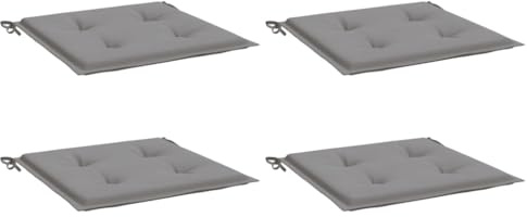 vidaXL Coussins de Chaise de Jardin Lot de 4, Coussin de Siège de Salon, Coussin de Meuble de Terrasse, Coussin d’Assise Extérieur, Gris 50x50x3 cm Tissu Oxford