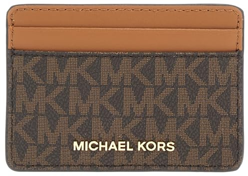 Michael Kors Women's Jet Set Card Holder, Gold-Tone Hardware/Brown