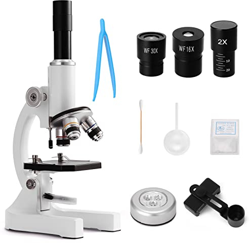 64X-2400X Monocular Optical Microscope Elementary School Children Science Experimental Biology Teaching Microscope Children Birthday Gifts-PLUT
