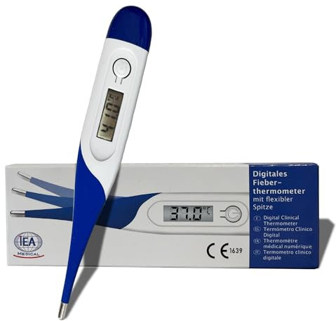 IEA Medical Digitales Fieberthermometer, flexible Spitze, Fieberthermometer Baby, Fiebermesser, Thermometer Fieber, Fiebermessgerät, Thermometer Baby