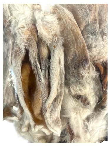 Kaninchenohren mit Fell, 1kg, Kausnack für Hunde