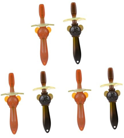 minkissy 6 Stk Kinderzahnbürste neugeborene zahnbürste kinder zahnbürste Babyzahnbürste safety Borsten Zahnbürste -Trainingsbürste 2 in 1 Beißring Mundpflege