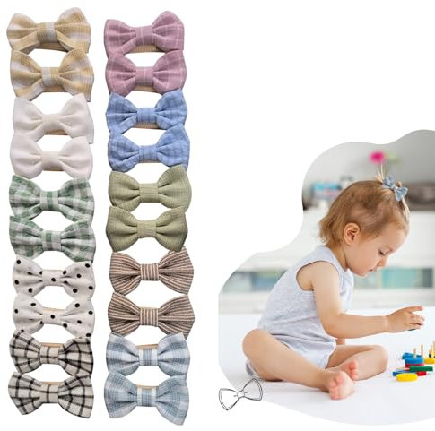 FloralGrace 20 Stück Baby Mädchen Haarschleifen Clips Haarschleifen Haarschleife Clips Für Kleine Mädchen Baby Teenager Haarspangen Krokodilklemm (Mehrfarbig)