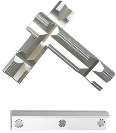 Schraubstock Schutzbacken (125 mm) - Schonbacken aus eloxiertem, hochwertigem Aluminium, 2-teilige Spannbacken mit Prismen, Klemmbacken mit 3 starken Magneten, Premium Werkstatt Zubehör