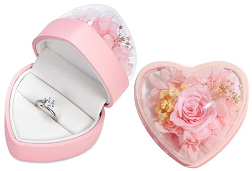 PEPOYO AI Ringbox Ringbox hochzeit, Samt-Innenausstattung Ringbox, Schmuckpräsentationsbox, Herzförmige Ringbox für Heiratsantrag, Verlobung, Hochzeit und zur Auslage auf dem Verkaufstresen