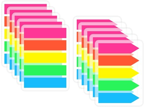 1000 Pièces Marque-Page Adhésif Laminés Signets, Notes Autocollantes Colorées, Onglets d'Index, Marqueurs de Livre pour la Maison, l'École et le Bureau