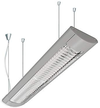 Lampenlux Rasterleuchte Raffi G13 Pendellampe warmweiß 3000K (silber, 73 cm)