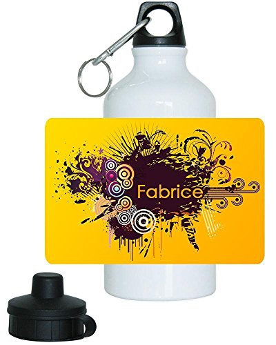 Eurofoto Trinkflasche mit Namen Fabrice und schönem Motiv mit Kreisen für Jungen