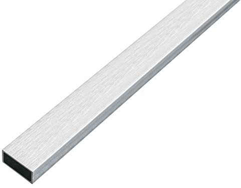Alberts 488840 Rechteckrohr | Aluminium, edelstahldesign, hell | 1000 x 20 x 10 mm