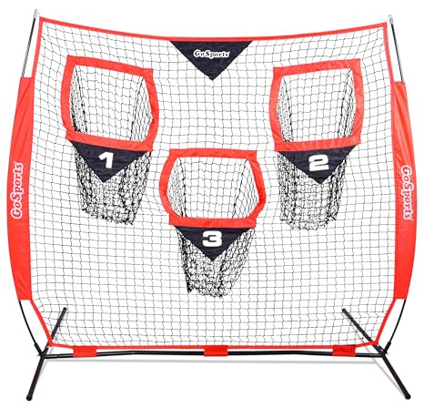 GoSports 6 x 6 ft Football Throwing Net - Red