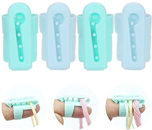 4 Stück Garnführung, Guide Knitting Fingerhalter, Kunststoffgarnführung Getrennte Garne Werkzeuge für Häkeln Stricken