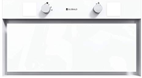 GLOBALO Dunstabzugshaube, Einbauhaube für Küche, Flachlüfter, mit Beleuchtung, Einbaubreite 60 cm, 3 Leistungsstufen, Gehärtetes Glas und Lackierter Stahl, Spedtero 60.2 White, Weiß, 45 dB, 570 m3/h