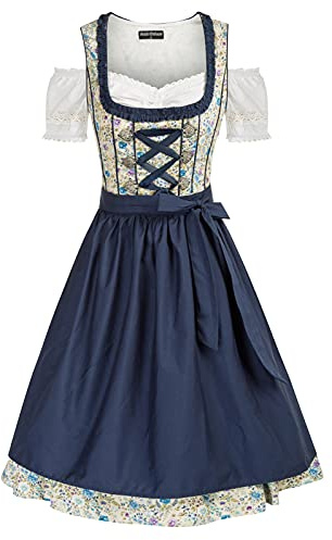 SCARLET DARKNESS Oktoberfest Carnival Costumes for Women German Dirndl Cosplay Dress, Deep Blue, L