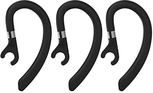 AMZLUV Ersatz-Ohrbügel für Ohrhörer, Silikon, Flexible Ohrmuschelklemme, Ohrschlaufen-Clips für einohrige Bluetooth-Headset, kompatibel mit New Bee, Plantronics und Anderen Marken, 3er-Set (schwarz)