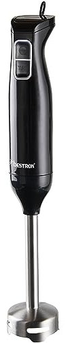 Bestron Stabmixer, Pürierstab mit 2 Geschwindigkeitsstufen & ergonomischer Handgriff, Staab abnehmbar, Material: Edelstahl, Farbe: Schwarz/Silber