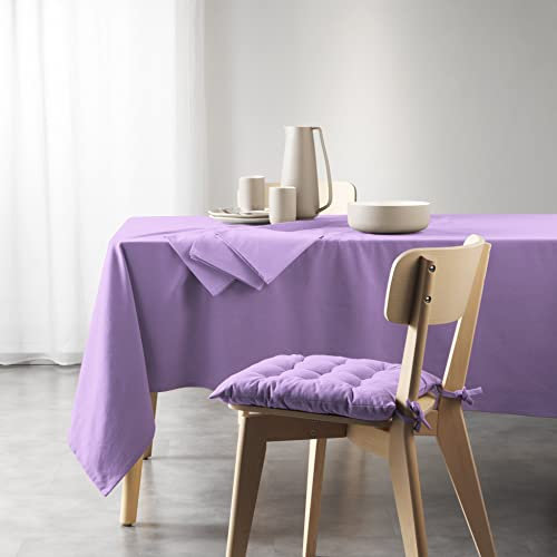Douceur d'Intérieur, Rectangular Tablecloth (140 X 240 cm) Mistral Lilac, Recycled Cotton