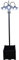 Outsunny Farol Solar de Jardín con 18 Luces LED Blanca Fría 6000K Impermeable IP44 Sensor de Noche y Base de Maceta Farola de Exterior para Camino Terraza Patio 60x55x189 cm Negro