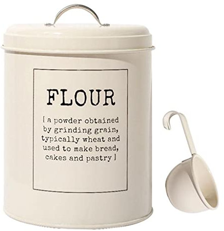 F Fityle Barattolo di in Metallo Vintage per Alimenti, Farina di Riso, Contenitore da 5 Litri, Ermetico
