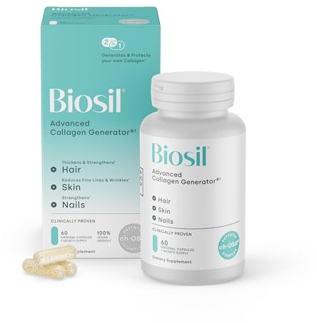 Biosil Collagen Booster Supplement - 60 Original Capsules - Patented ch-OSA Activator for Skin, Hair, Nails & Joints - Supports Natural Production - 30-Day Supply