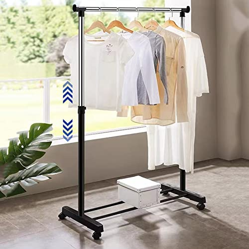Vivo Technologies Adjustable Mobile Tidy Clothes Coat Garment Clothing Hanging Rail Rack Clothes Rail Storage Stand Castors on Wheels
