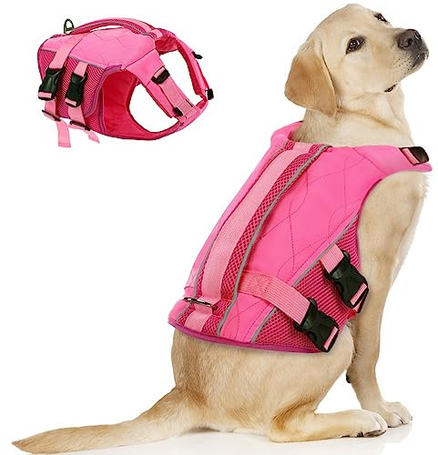 ASENKU Schwimmweste Hund Groß XL,Verstellbar & Ripstop Hundeschwimmweste,Rettungsweste für Hunde mit Griff und Reflektierend, Hunde Schwimmweste für Chihuahua,Dackel,Französische Bulldogge, Labrador