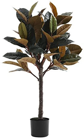 EVXOIJMS Künstliche Pflanzendekoration, 99 cm, künstlicher Baum, künstlicher Gummibaum mit dichten Blättern, künstlicher Topf-Zierbaum, Zimmer-Schaufenster-Dekoration, künstliche Pflanzen
