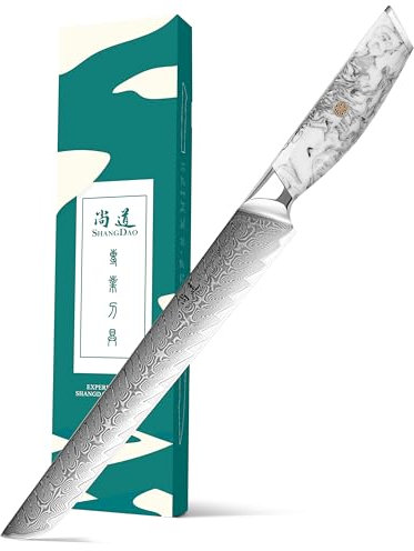 SHANGDAO Coltello da intaglio e per affettare - 10 pollici, acciaio di Damasco forgiato VG10, coltello per petto, coltello per carne e barbecue, codolo completo