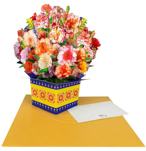 HINAYOSAN gratulationskort till födelsedag, årsdag, pappersblommor, ros/liljor/solrosor/tulpaner/nejlikor 3D popup-bukett