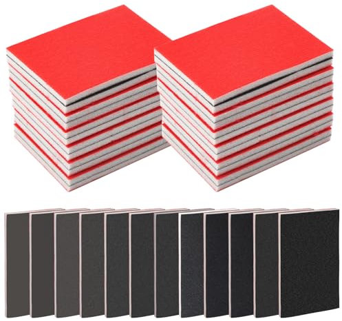 APOMOONS 24 Pcs Grit Sanding Sponge Set 180-3000 Grit Flexible Foam Filled Sandings Pad Untra Fine Sanding Sponges Wet And Dry Blocks Sandpapers Sheets for Wood Metal Model Drywall Furniture Polishing