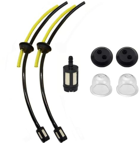 7 Stück Universal-Benzinfilter Kit, Kraftstofffilter, Benzinpumpe, Primer und Schlauch, Ersatzteile für Rasenmäher, Heckenschere, Freischneider und Gartenmaschinen