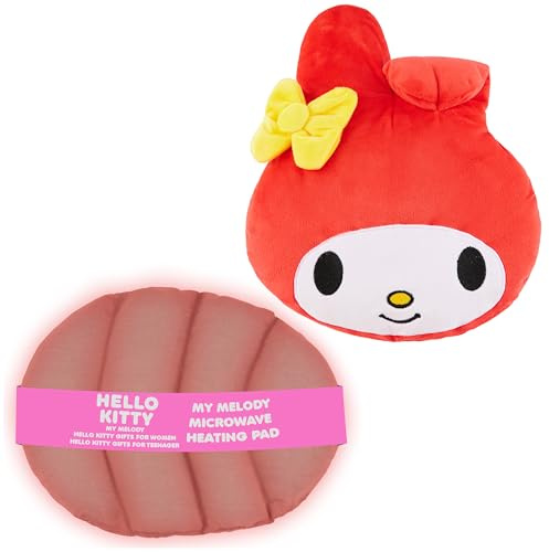 My Melody Sanrio Almohadilla Térmica para Microondas y Frío, Cojín Calor o Frío Suave con Semillas Naturales para Cuello, Hombros y Músculos (Blanco/Rojo My Melody)