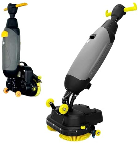 EPIKNOWEE Máquina Fregadora para Limpieza de Cocinas de Restaurantes - Fregadora de Suelos Resistente con Cepillos Rotativos Dobles y Aspiración de Recuperación para el Mantenimiento de Suelos