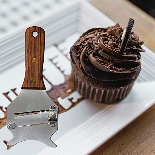 Generic Rallador de Mantequilla, Rallador de Trufa de Acero Inoxidable con de Madera para Chispas de Chocolate (SILVER)