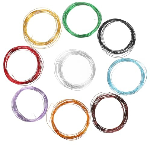 ANDRESLAD Filo di Alluminio per Bonsai Kit da 9 Pezzi 10 MM X 5 M Resistente e Flessibile Filo per Modellare Rami di Alberi per Giardinaggio Interno ed Esterno per Creazione Bonsai