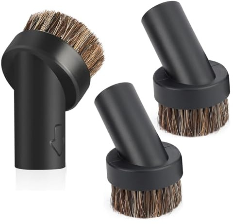 KDRNXVAL 3 Pcs Henry Brush Head, Universal 32mm Horse Hair Round Vacuum Cleaner Brush, Replacement Dusting Suction Tool for Henry Hoover Attachments, Furniture, Sofa, Keyboard, Car Interiors
