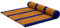 livasia Rollmatte XXL breit Doppelbett - 200x145x4,5cm - Gästebett Gästematratze 2 Personen mit Muster, Reisebett für Kofferraum und outdoor, Thaimatte Kapok Garten und Balkon (Blau/Gelb)