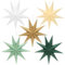 5 stelle pieghevoli di Natale beige verde salvia, stelle di carta marrone da 30 cm da appendere, 9 punte stelle carta bianca verde scuro decorazione da tavolo per Natale Avvento matrimonio compleanno