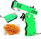 Mini-Gummibandpistole aus Metall,klappbar,6-Schuss mit Schlüsselanhänger und 60+ Gummibändern,Gummibandpistole Mini Metal Folding Schlüsselbund für Schießspiel Outdoor-Aktivitäten für Kinder (grün)