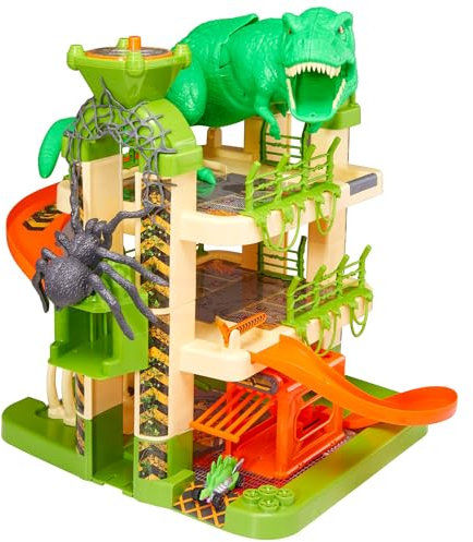 Teamsterz Beast Machines Monster Mayhem | Dinosaur Garage | Featuring A Lift, Speed Ramp, A Tarantula, A Chomping Dinosaur & Dinosaur Bones Launcher with 1 Beast Machines Car | Car Ramp Toy | Ages 3+