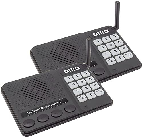 Daytech Système d'interphone sans fil de sécurité à 10 canaux avec une longue portée d'un demi-kilomètre pour la maison ou le bureau