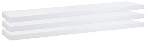 eSituro Wandregal, schwebendes weißes Regale für Wandmontage, 3er-Set Schweberegal Hängeregal Wandbrett im Wohnzimmer Schlafzimmer Küche Badezimmer, 120x3,8x22,9 cm