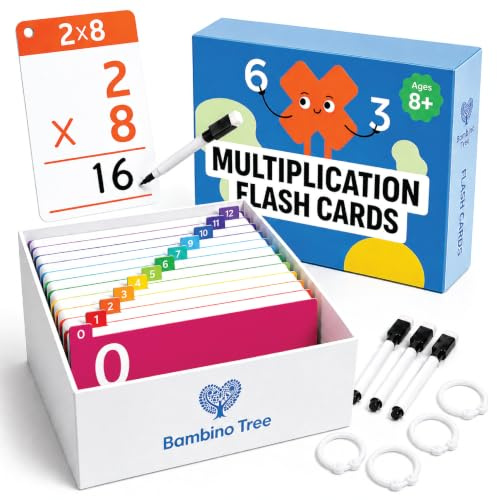 Multiplication Flash Cards - Learn Times Tables 0-12 for Kids Ages 8-12