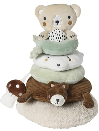 VERTBAUDET Baby Stapelturm aus Stoff GRÜNER WALD braun