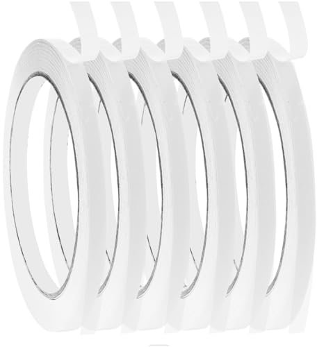 Tunn dubbelsidig tejp, 6 rullar tunt dubbelhäftande tejp, 120 meter självhäftande tejp för hantverk, gör-det-själv, handarbete, 6 mm tejp (6 rullar 6 mm)